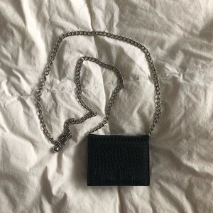 ZARA - Black croc mini wallet bag